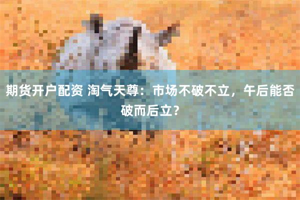 期货开户配资 淘气天尊：市场不破不立，午后能否破而后立？